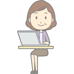 Female computer user vector drawing