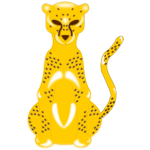 Vector image of drawn yellow leopard