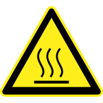 Hot hazard warning sign vector image