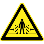 Sliding door hazard warning sign vector image