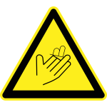 Cut / sever hazard warning sign vector image