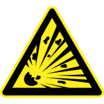 Explosives hazard warning sign vector image