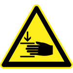 Danger from pinching hazard warning sign vector image