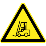 Forklift hazard warning sign vector image