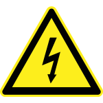 Electricity hazard warning sign vector image