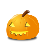 Halloween pumpkin with light vector drawing