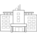 Hospital building line art vector graphics