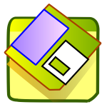 Vector illustration of green shades floppy icon