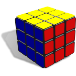 Rubik's cube close-up vector clip art