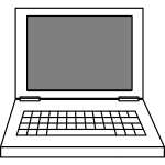 Line art vector image of laptop