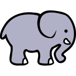 2D cartoon elephant