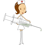 Vector image of medical nurse in short skirt