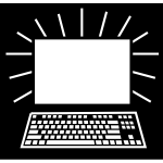 Black and white computer icon vector image