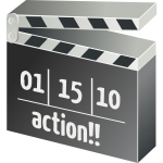 Filming action clapper board vector illustration