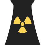 Vector clip art of sign of a nuclear plant chimney