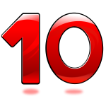 Vector image of glossy number ten