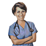 Medical nurse vector drawing