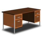 An office desk vector drawing