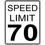 Speed limit 70 roadsign vector image