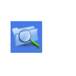 Blue background search option computer icon vector graphics