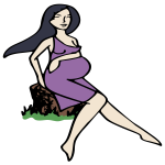 Pregnant lady on a stump