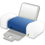 Blue Inkjet printer vector drawing