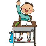 Raised hand student vector image