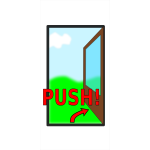 "Push the door" sign