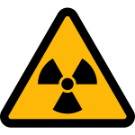 Vector illustration of triangular radioactivity sign