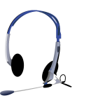 Vector image of headphones with microphone