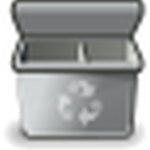 Gray recycle bin