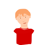 Vector clip art of boy with ginger hair