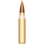 Vector drawing of gold bullet