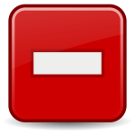 Red illustration of computer button - minus