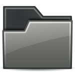 Grey closed folder icon vector drawing