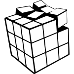 Rubik's cube vector drawing