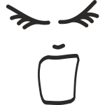 Screaming face line art