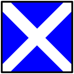 Blue and white nautical symbol