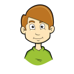 Brown haired boy avatar vector clip art