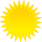 Colored symbol for sunny sky vector clip art