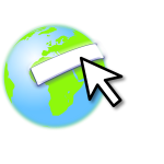 Earth logo with a mouse pointer vector image