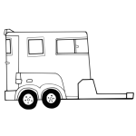 Car carrier trailer design outline vector graphics