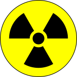 Round nuclear waste warning sign vector image