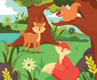 Spring Animals in the Forest