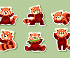 Cute Red Panda in Action Sticker