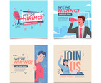 Set of Hiring Social Media Template