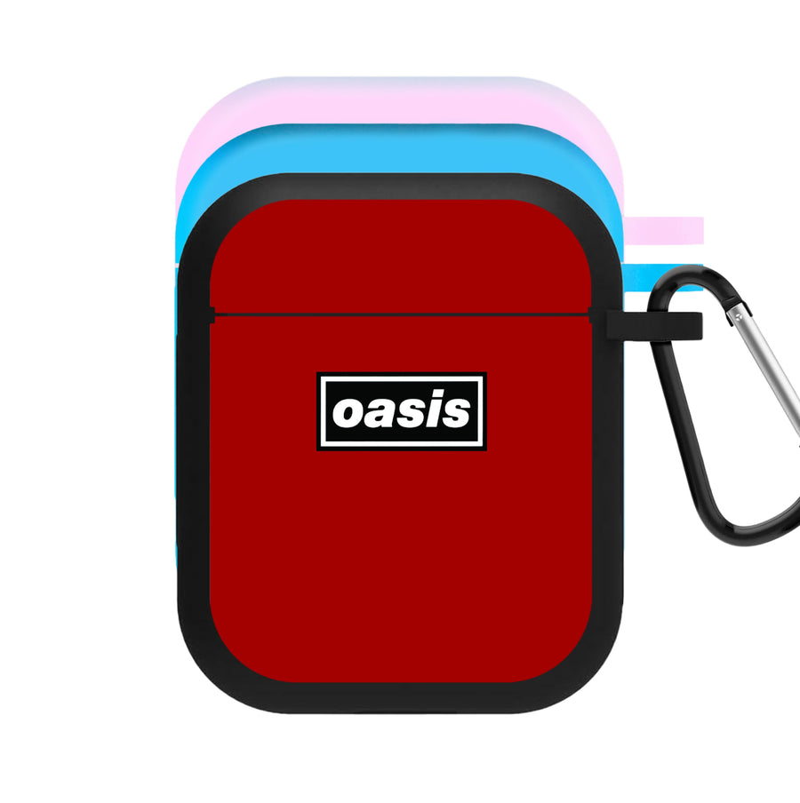 Band Name Red AirPods Case