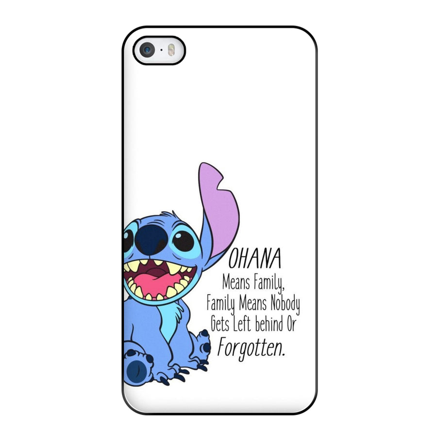 Ohana Means Family - Blue Alien Phone Case