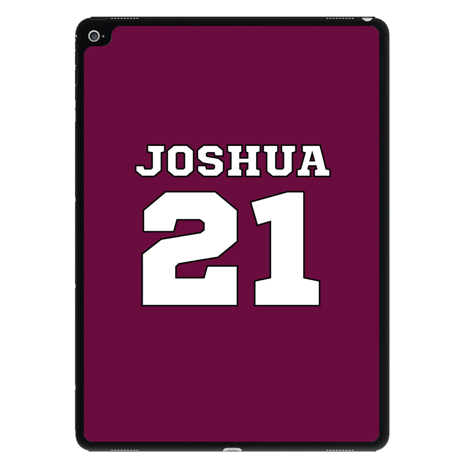 Burgundy - Personalised Football   iPad Case