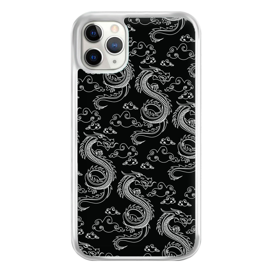 Black And White Dragon Pattern Phone Case